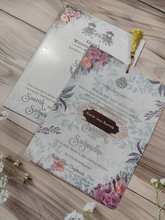 Gulshan Card Collection Designer Wedding Invitation Card (Pack of 50)