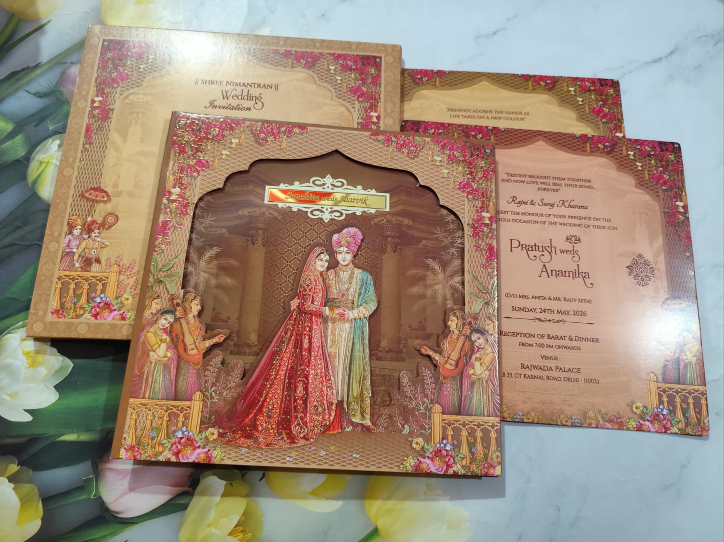 Gulshan Card Collection Designer Wedding Invitation Card (Pack of 50) RD