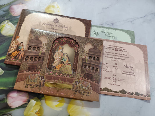 Gulshan Card Collection Designer Wedding Invitation Card (Pack of 50) RD