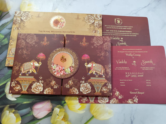 Gulshan Card Collection Designer Wedding Invitation Card (Pack of 50) RD