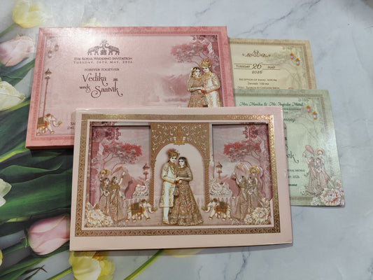 Gulshan Card Collection Designer Wedding Invitation Card (Pack of 50) RD
