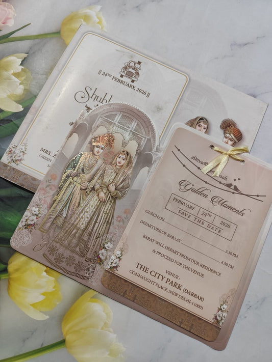 Gulshan Card Collection Designer Wedding Invitation Card (Pack of 50) AND