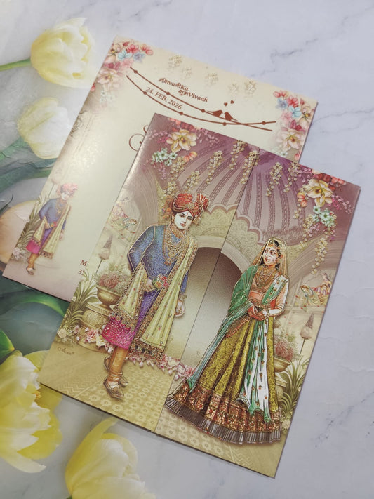 Gulshan Card Collection Designer Wedding Invitation Card (Pack of 50) AND