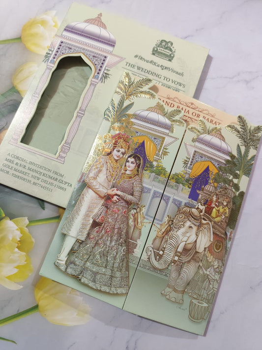 Gulshan Card Collection Designer Wedding Invitation Card (Pack of 50) AND