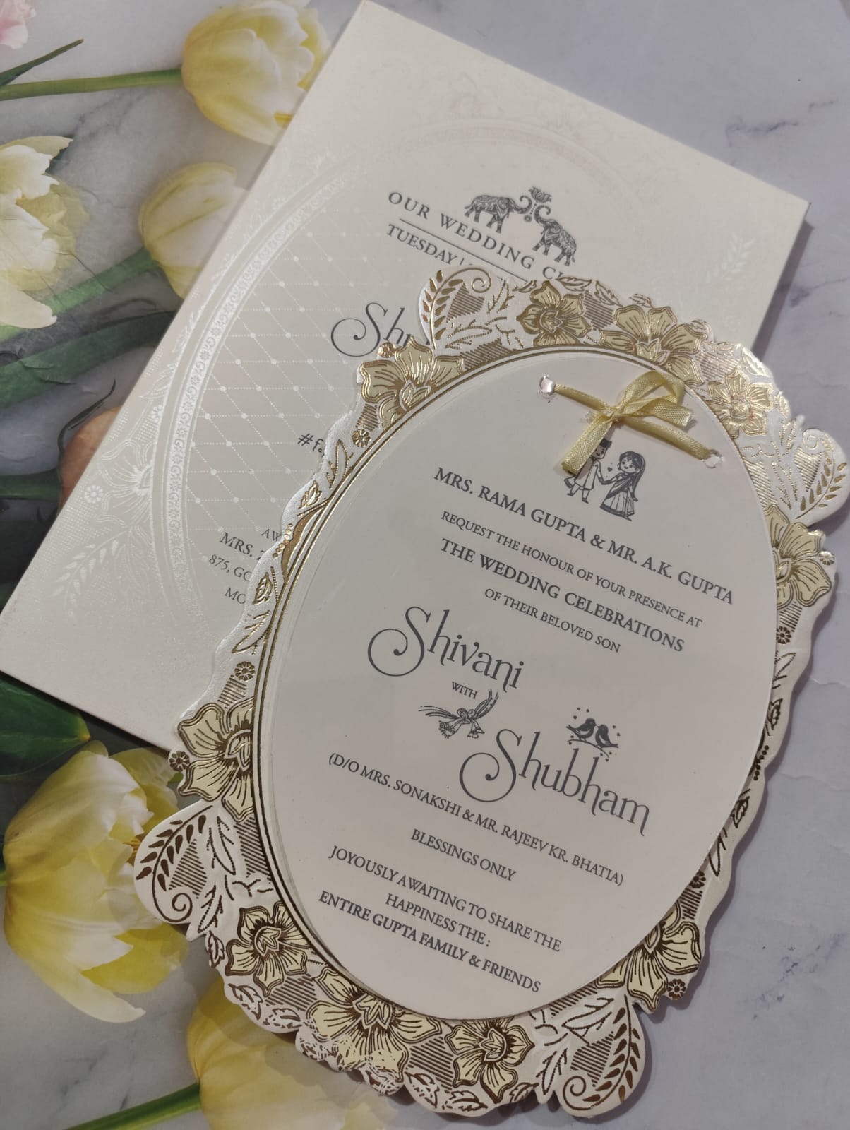 Gulshan Card Collection Designer Wedding Invitation Card (Pack of 50) AND