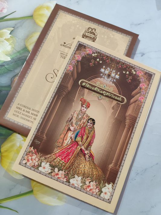 Gulshan Card Collection Designer Wedding Invitation Card (Pack of 50) AND