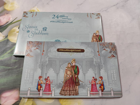 Gulshan Card Collection Designer Wedding Invitation Card (Pack of 50) AND