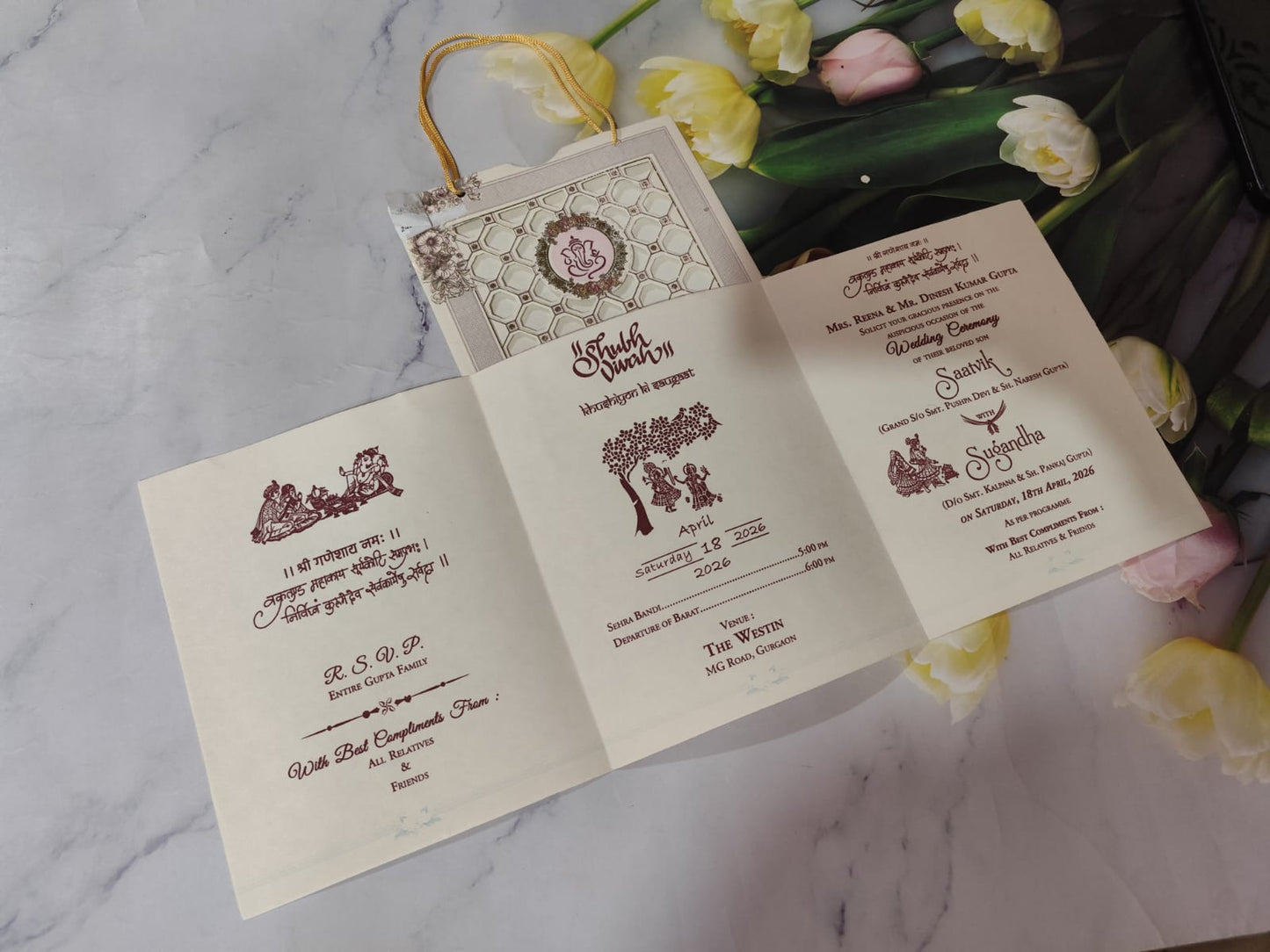 Gulshan Card Collection Designer Wedding Invitation Card (Pack of 50) RD