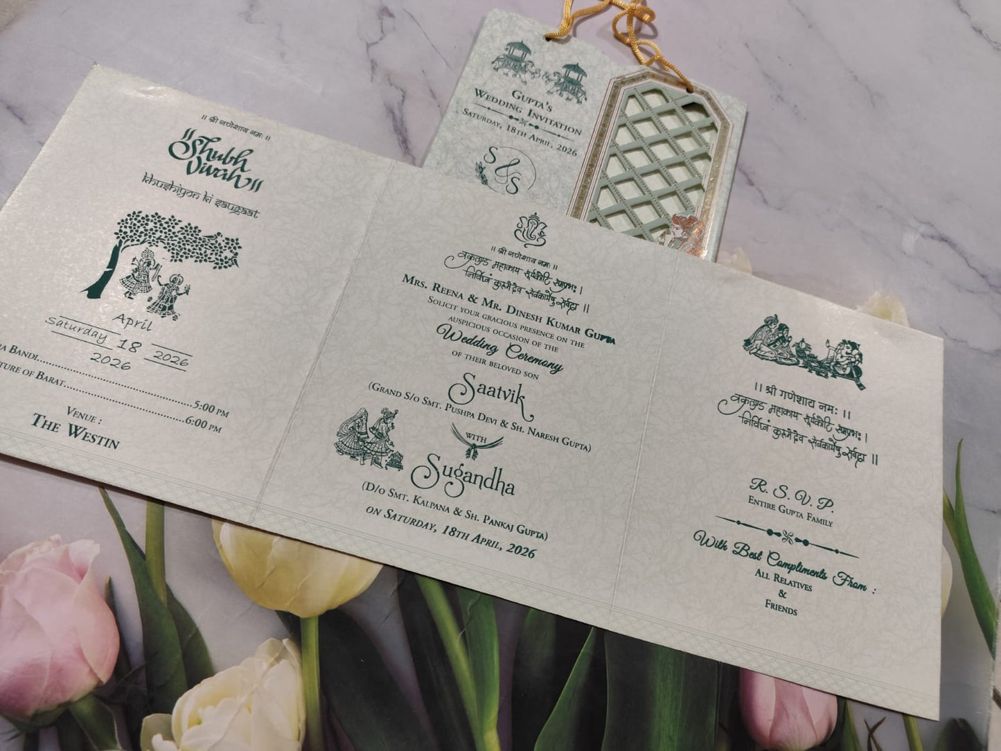 Gulshan Card Collection Designer Wedding Invitation Card (Pack of 50) RD