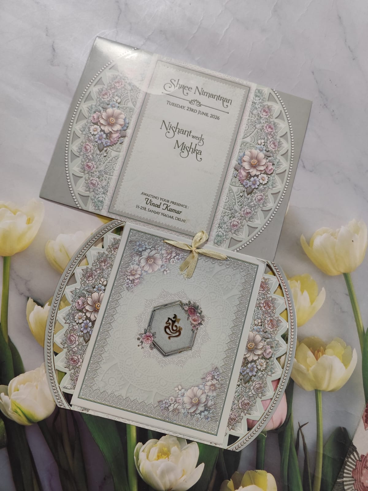 Gulshan Card Collection Designer Wedding Invitation Card  For Hindu & Muslim Card (Pack of 50) RD (Under 50)