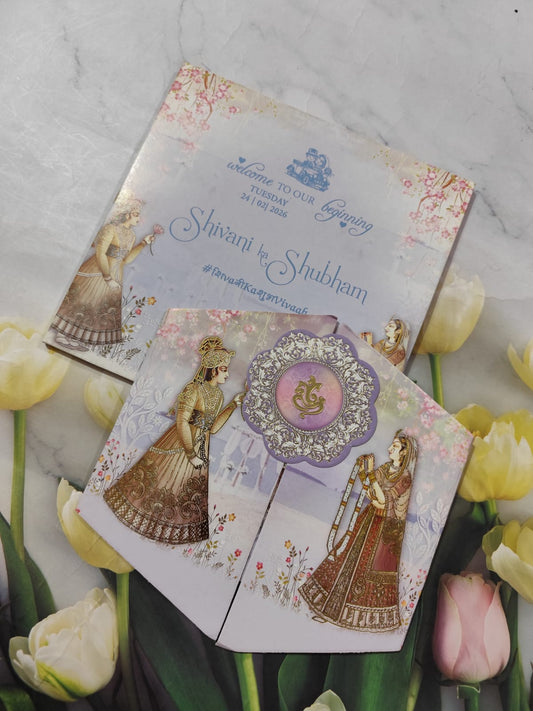 Gulshan Card Collection Designer Wedding Invitation Card for Hindu (Pack of 50) RD (Under 30)