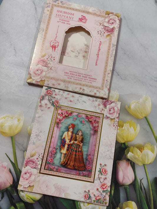 Gulshan Card Collection Designer Wedding Invitation Card for Hindu (Pack of 50) RD (Under 70)