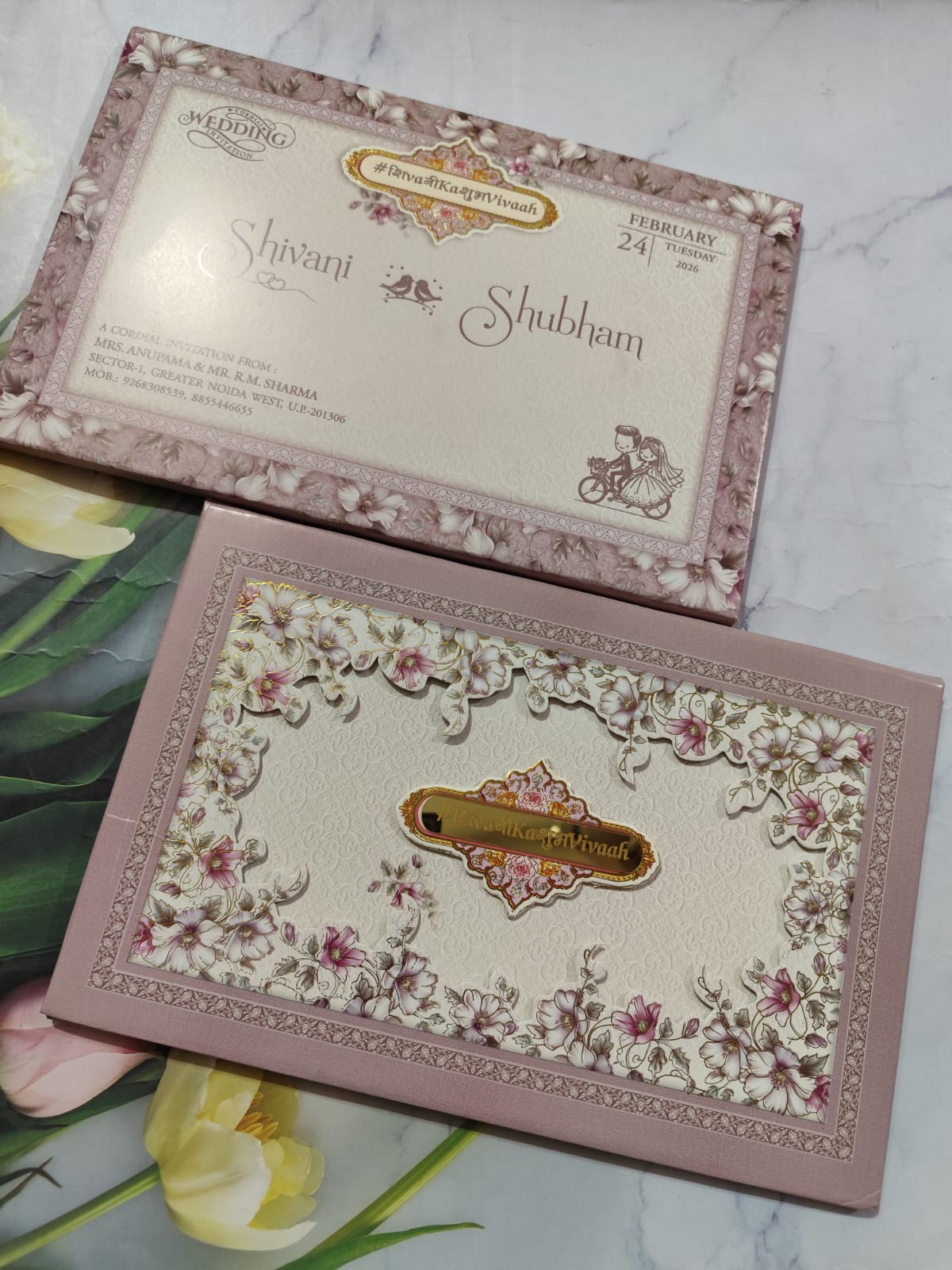 Gulshan Card Collection Designer Wedding Invitation Card  (Pack of 50) RD (Under 100)