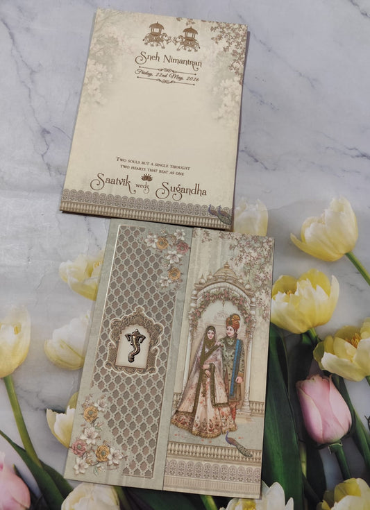 Gulshan Card Collection Designer Wedding Invitation Card (Pack of 50) RD