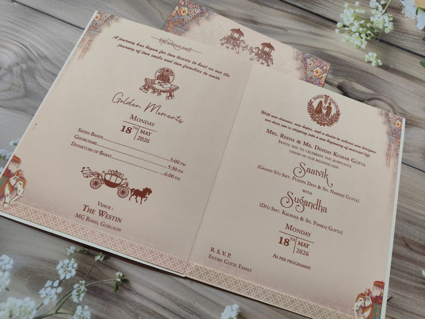 Gulshan Card Collection Designer Wedding Invitation Card (Pack of 50)
