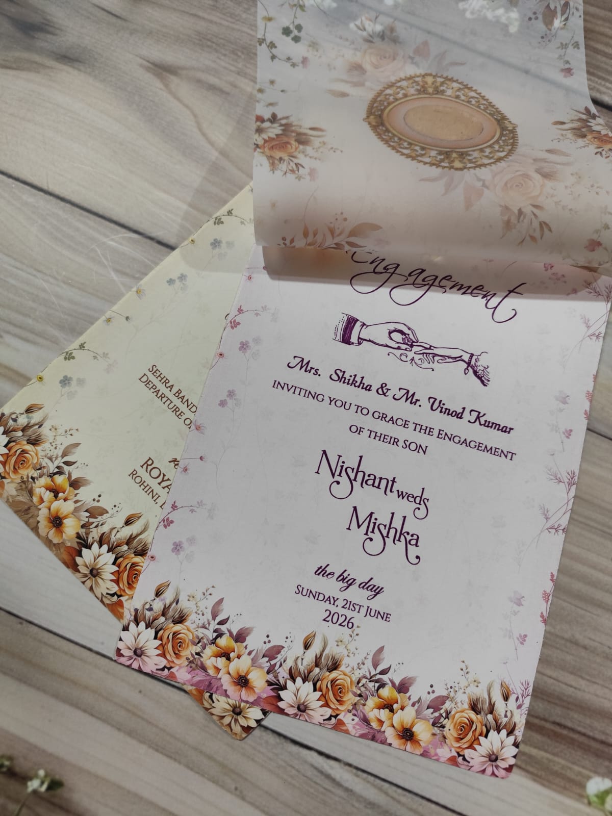 Gulshan Card Collection Designer Wedding Invitation Card (Pack of 50)