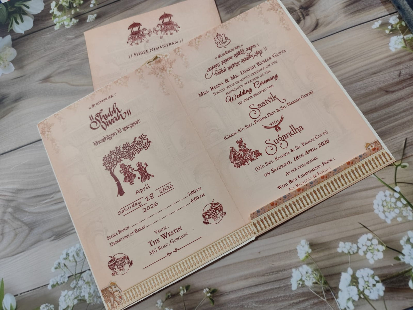 Gulshan Card Collection Designer Wedding Invitation Card (Pack of 50)