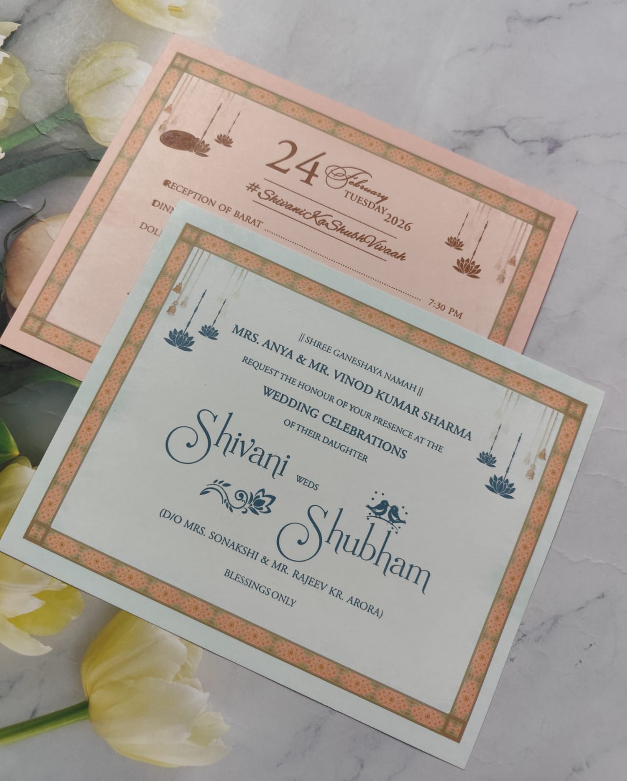 Gulshan Card Collection Designer Wedding Invitation Card (Pack of 50) AND