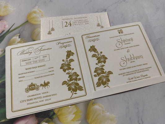 Gulshan Card Collection Designer Wedding Invitation Card (Pack of 50) AND
