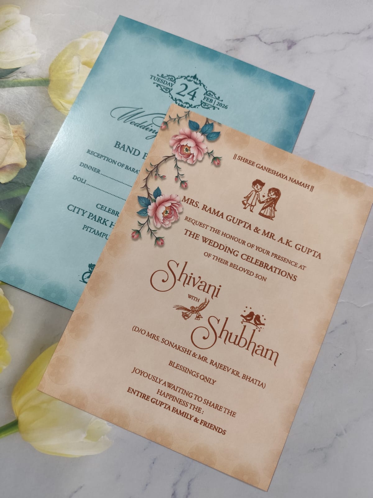 Gulshan Card Collection Designer Wedding Invitation Card (Pack of 50) AND
