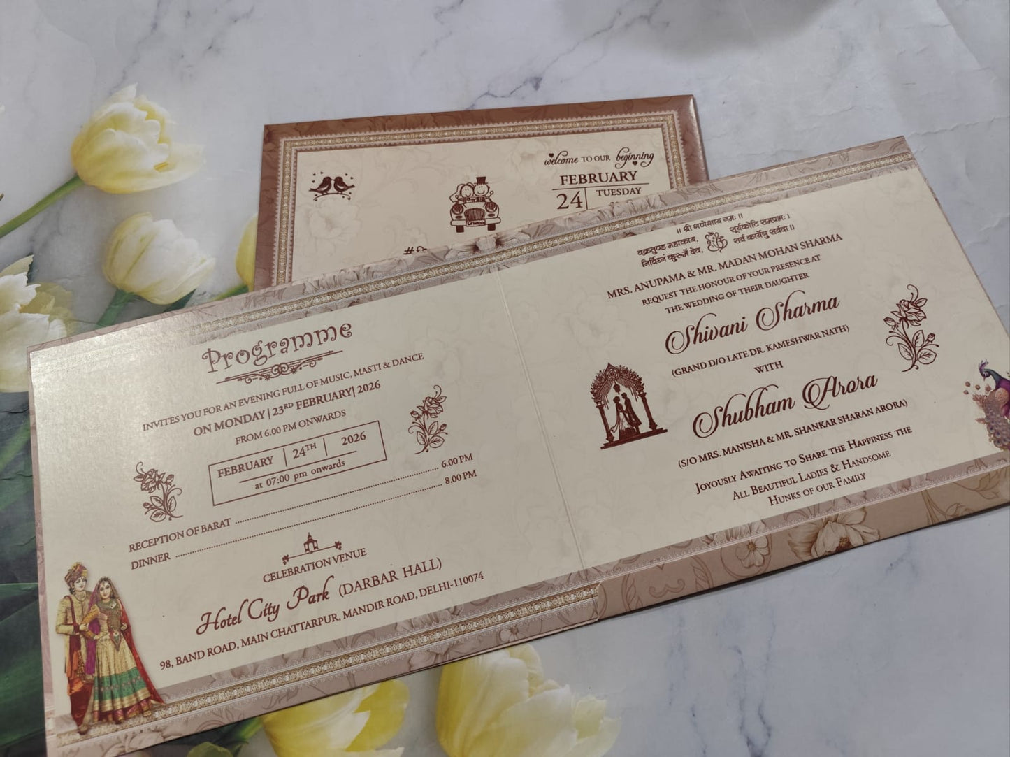 Gulshan Card Collection Designer Wedding Invitation Card (Pack of 50) AND