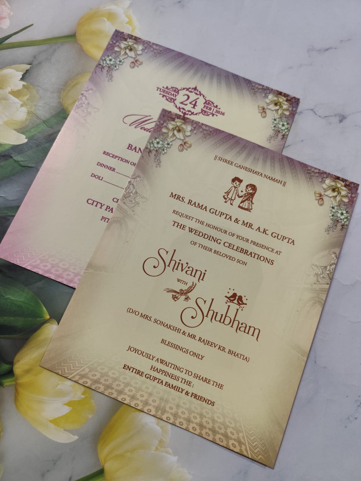 Gulshan Card Collection Designer Wedding Invitation Card (Pack of 50) AND