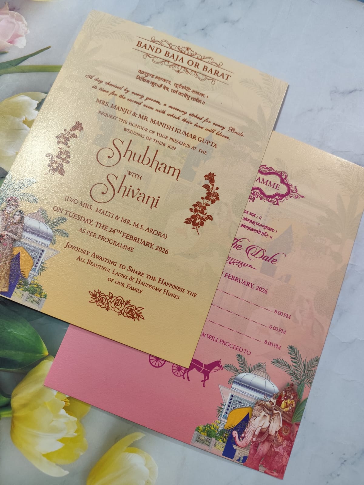 Gulshan Card Collection Designer Wedding Invitation Card (Pack of 50) AND