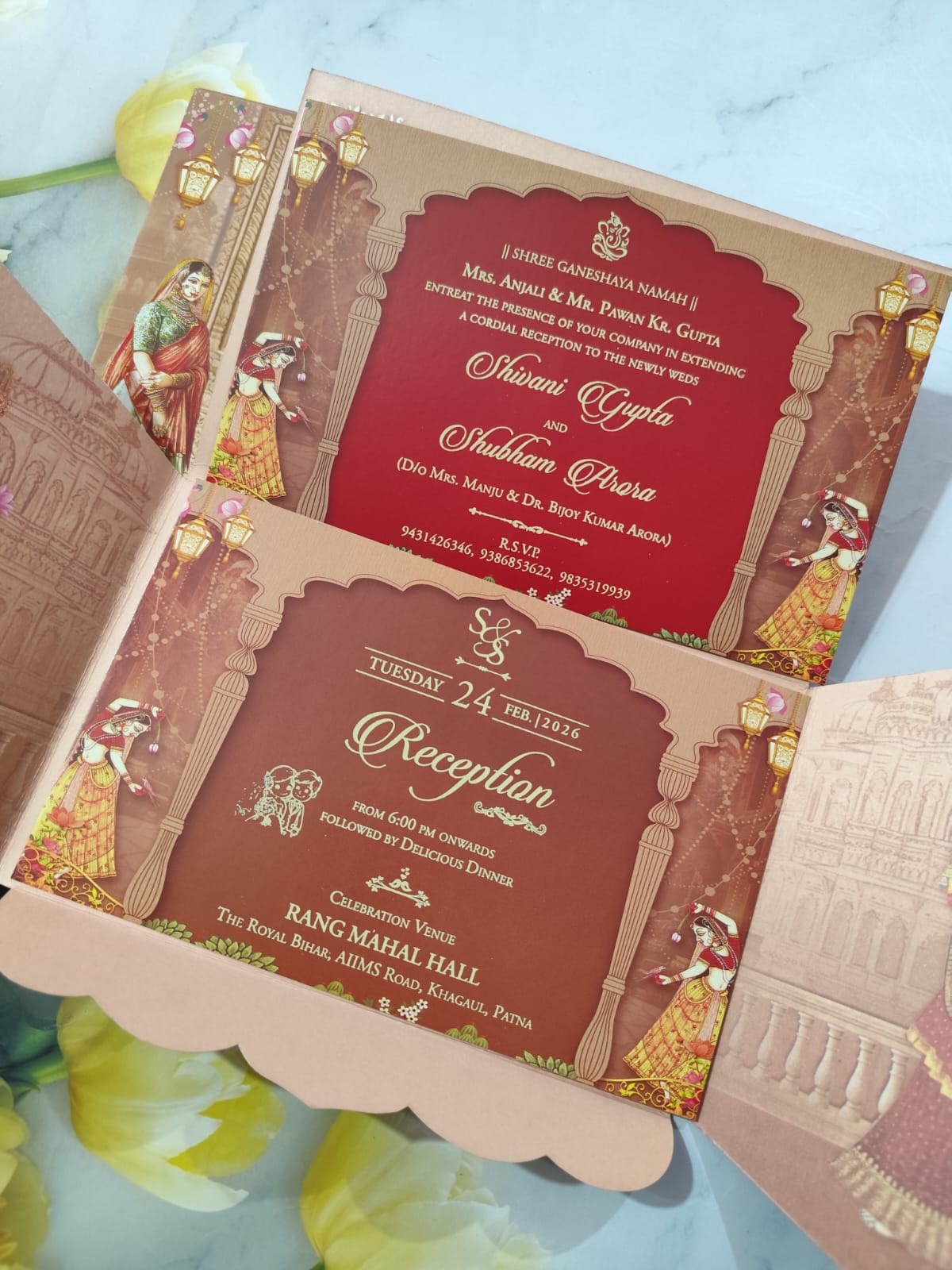 Gulshan Card Collection Designer Wedding Invitation Card (Pack of 50) AND