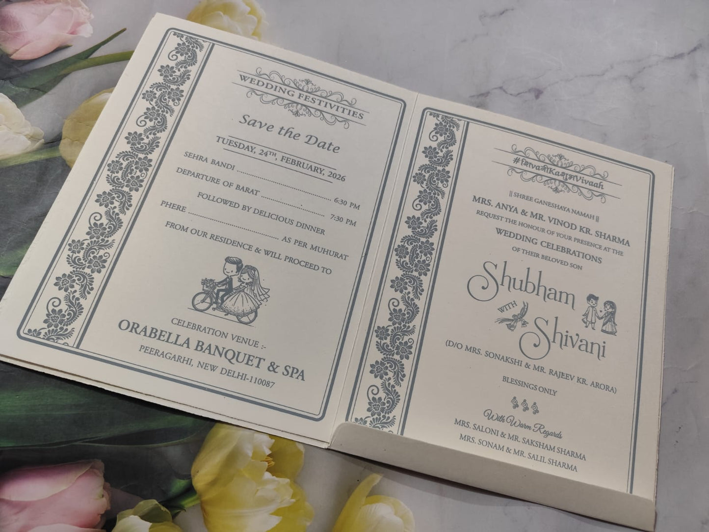 Gulshan Card Collection Designer Wedding Invitation Card (Pack of 50) AND