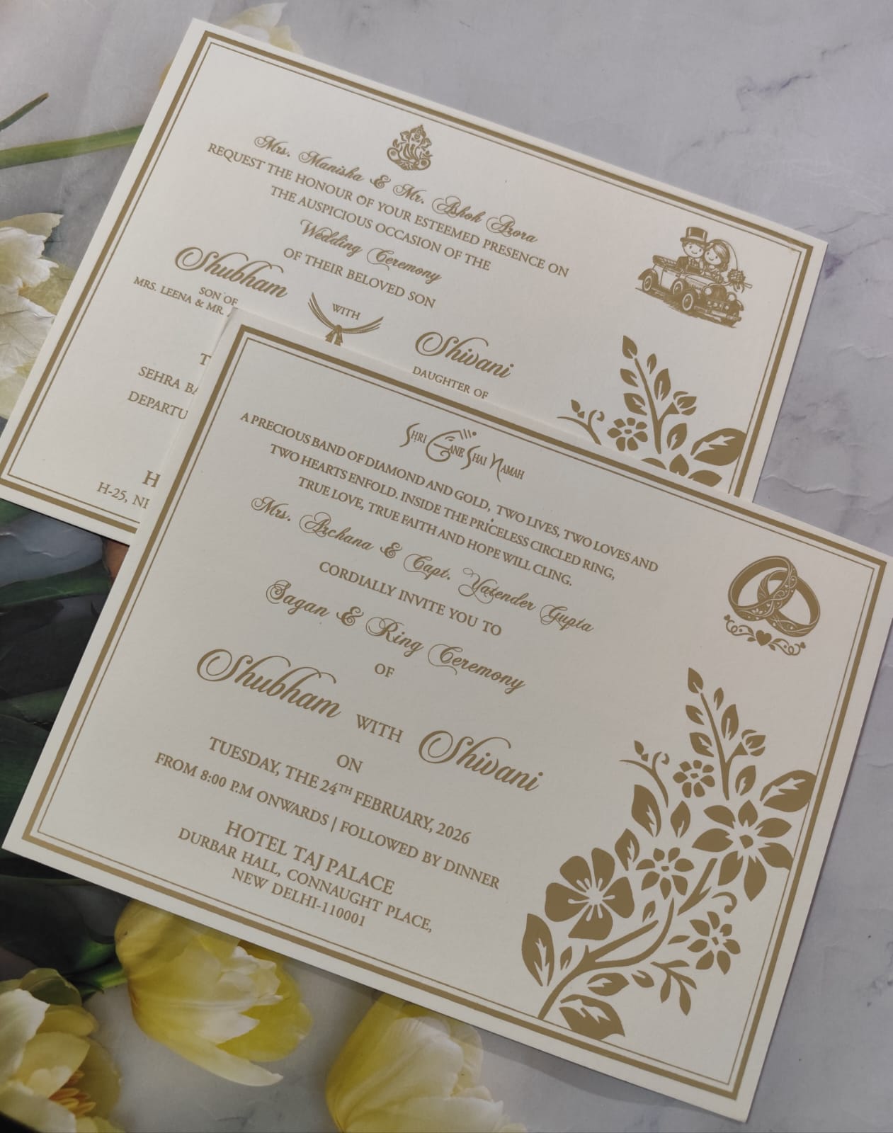 Gulshan Card Collection Designer Wedding Invitation Card (Pack of 50) AND