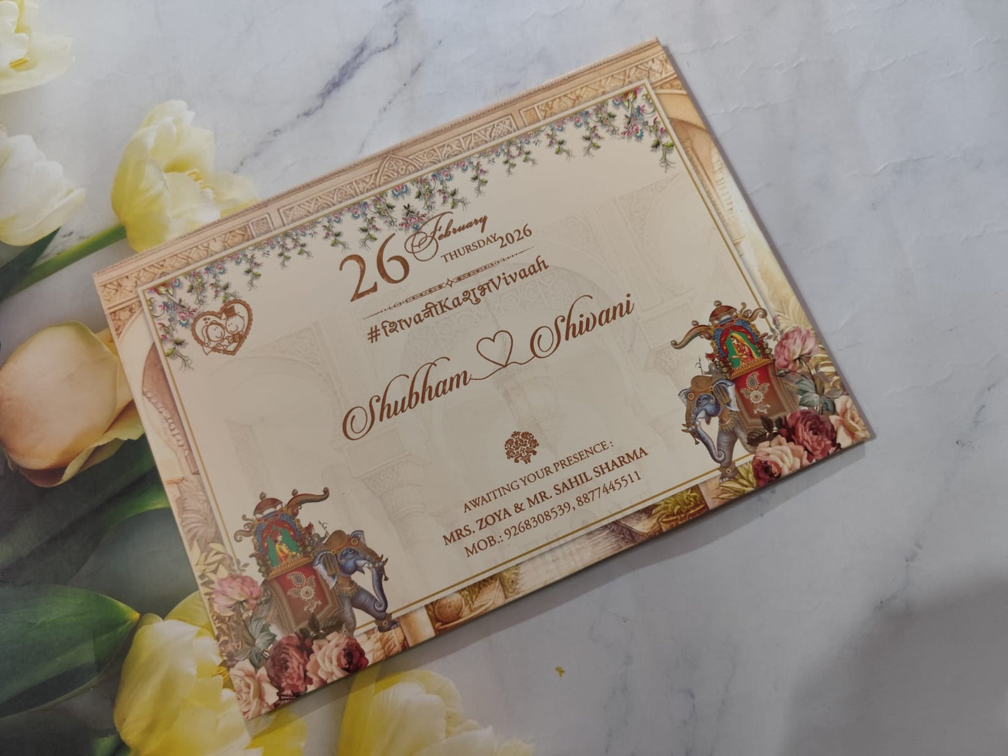 Gulshan Card Collection Designer Wedding Invitation Card (Pack of 50) AND