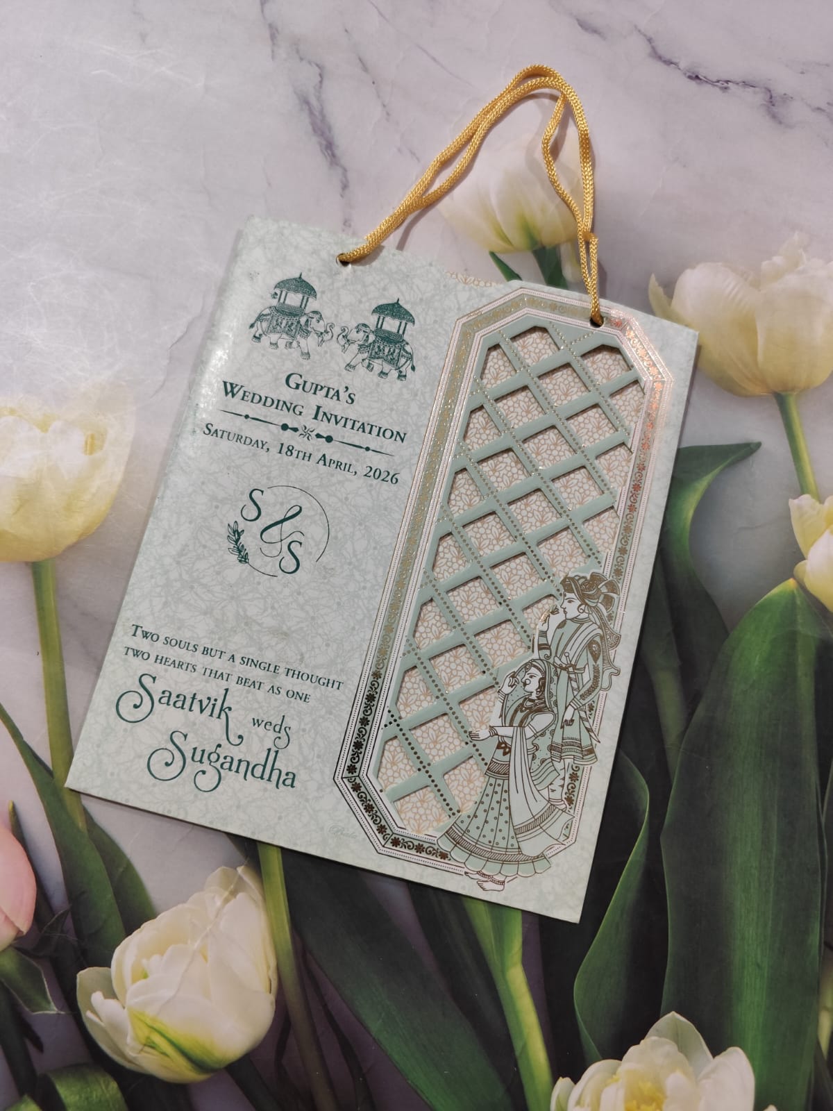 Gulshan Card Collection Designer Wedding Invitation Card (Pack of 50) RD