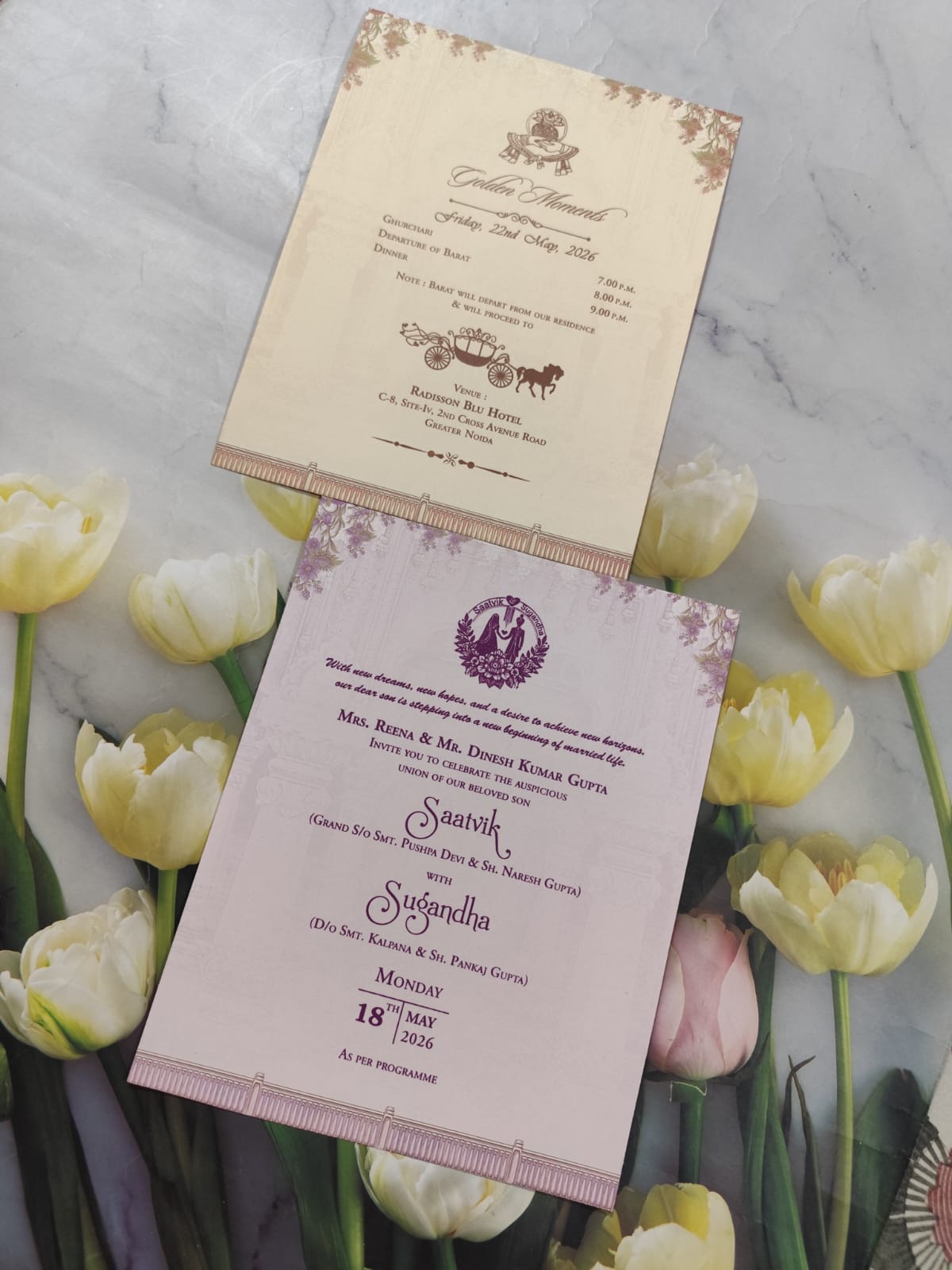 Gulshan Card Collection Designer Wedding Invitation Card (Pack of 50) RD