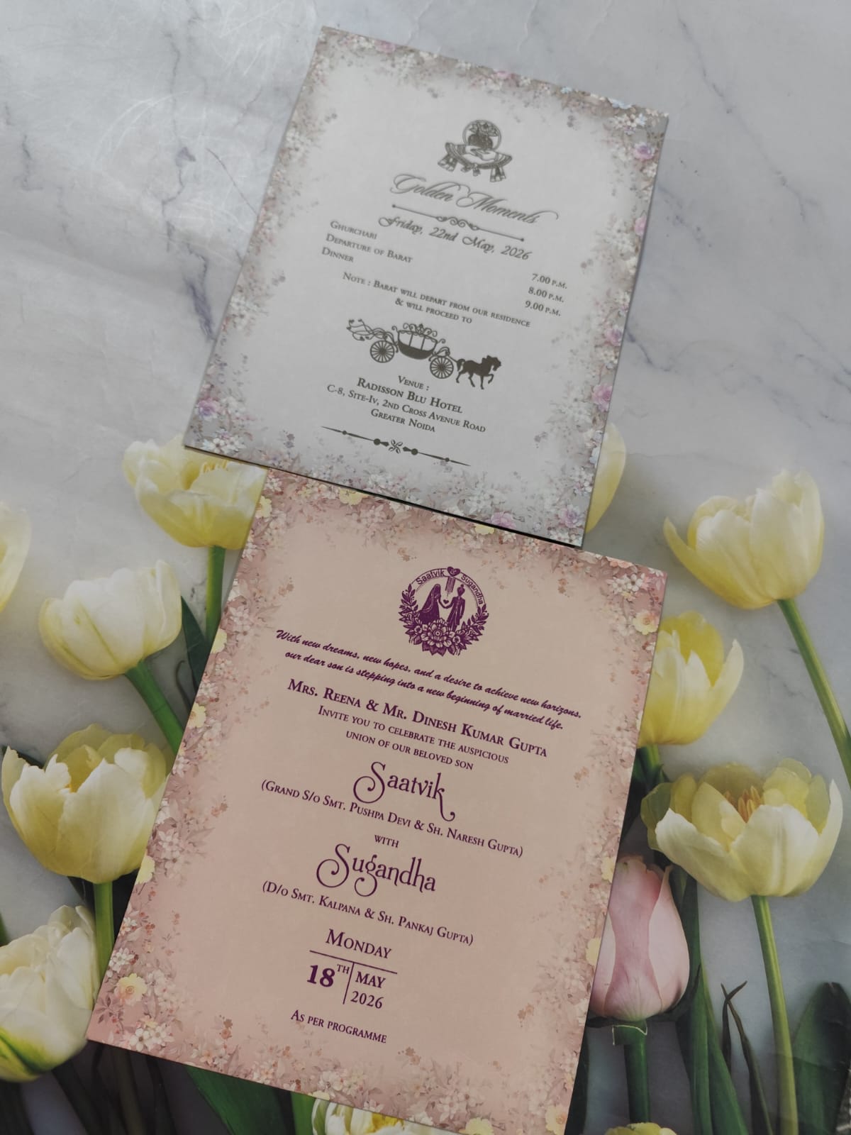 Gulshan Card Collection Designer Wedding Invitation Card (Pack of 50) RD