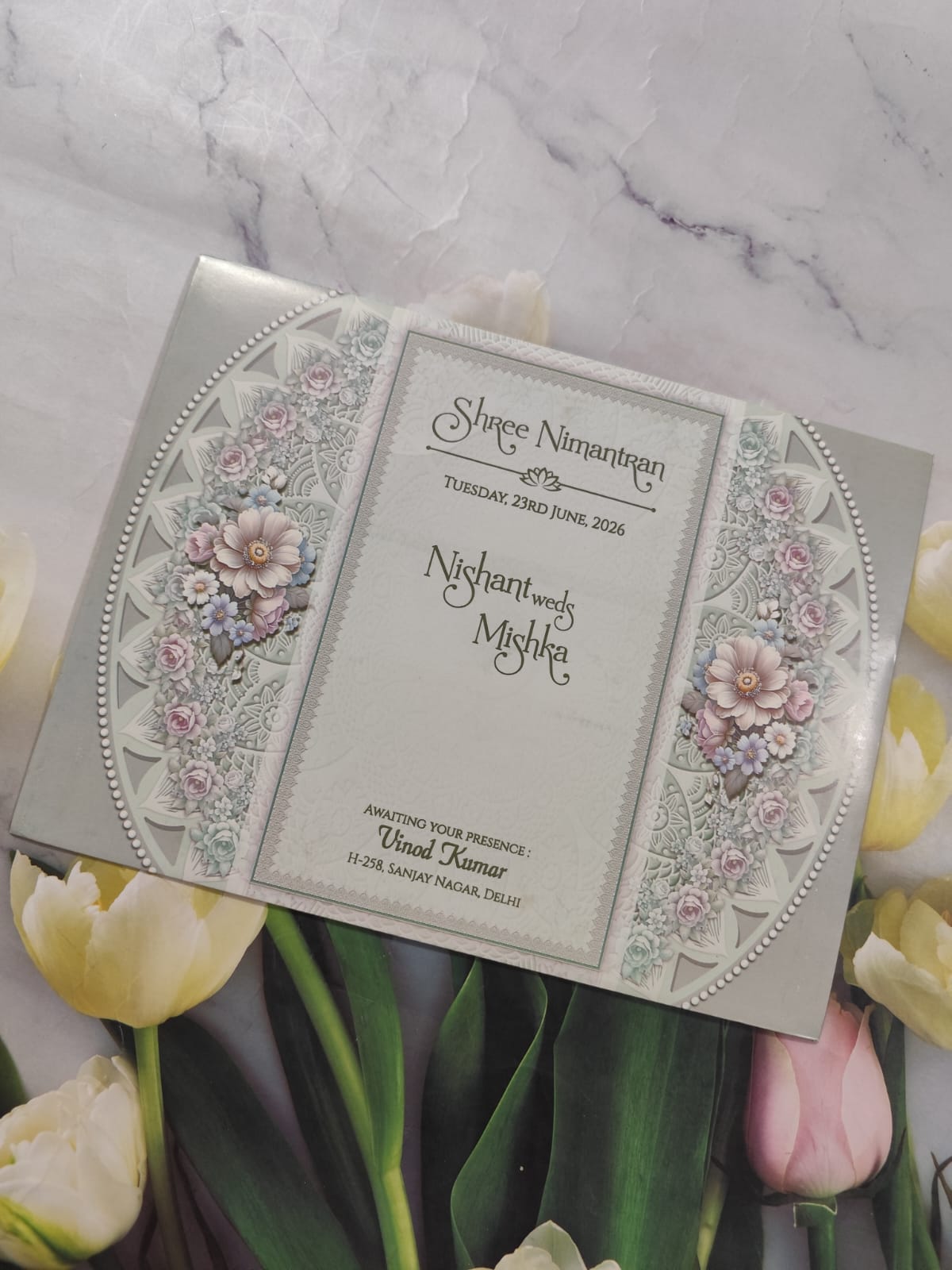 Gulshan Card Collection Designer Wedding Invitation Card  For Hindu & Muslim Card (Pack of 50) RD (Under 50)