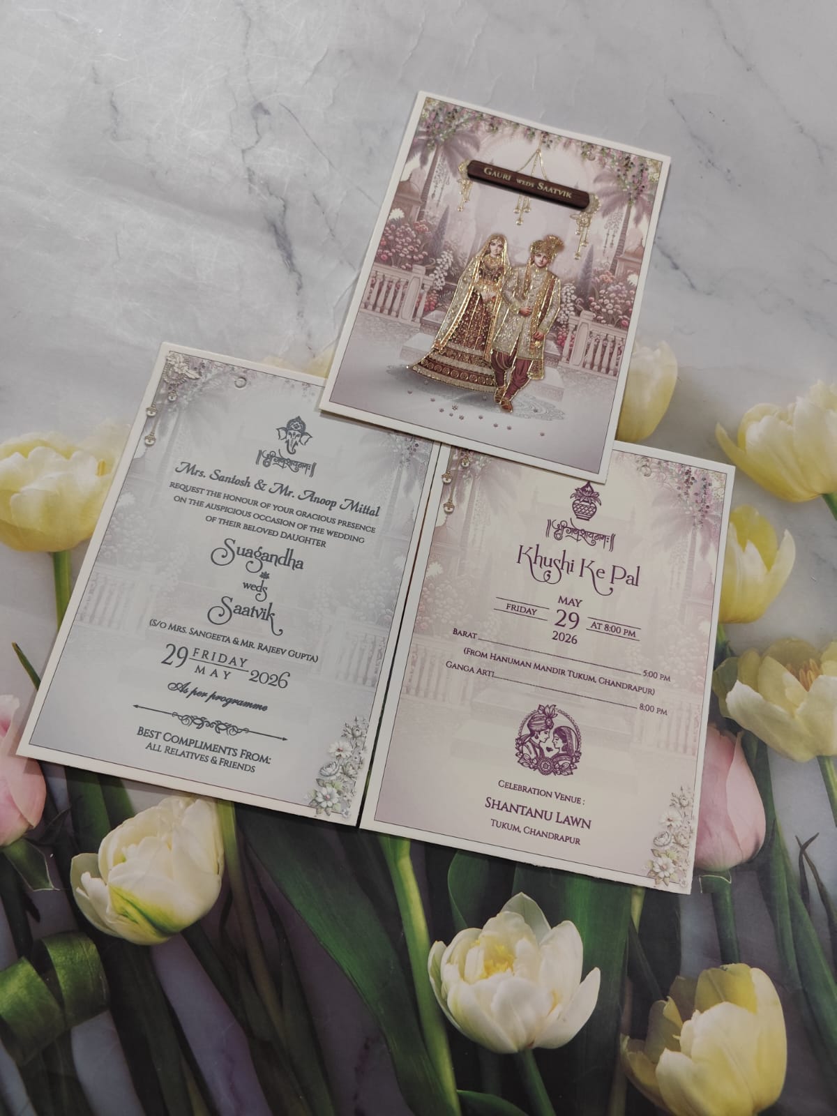 Gulshan Card Collection Designer Wedding Invitation Card (Pack of 50) RD