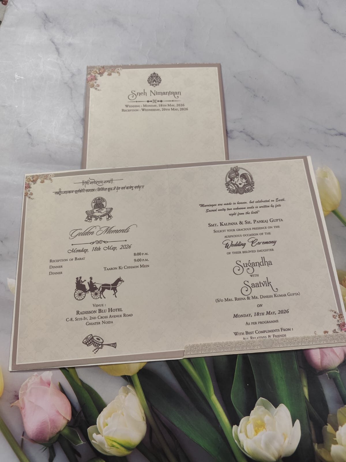 Gulshan Card Collection Designer Wedding Invitation Card for Hindu & Muslim Card(Pack of 50) RD (Under 30)