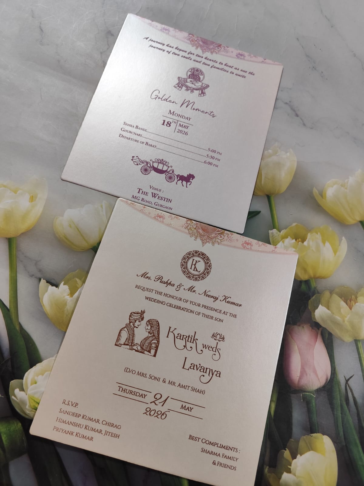 Gulshan Card Collection Designer Wedding Invitation Card (Pack of 50) RD