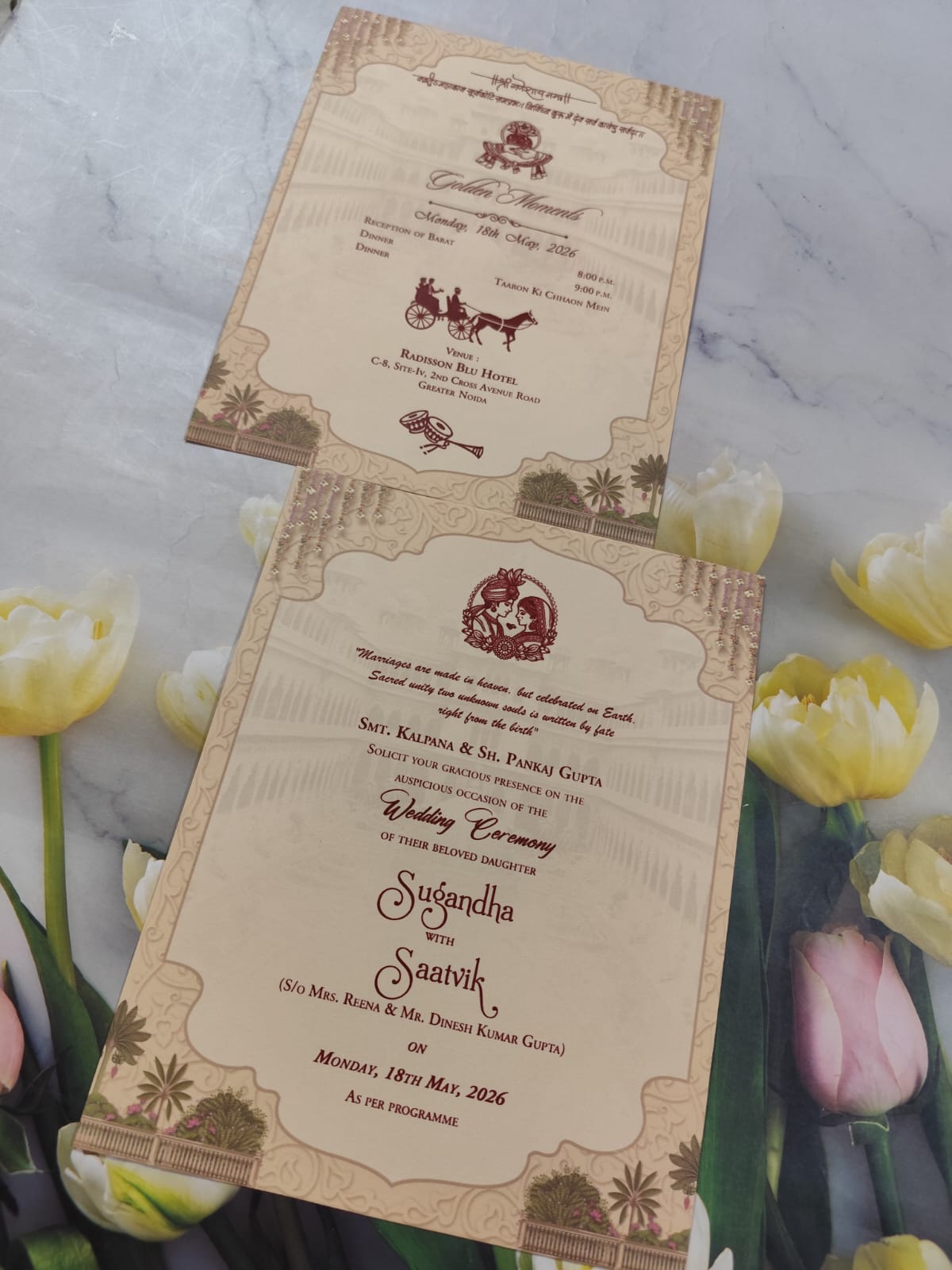 Gulshan Card Collection Designer Wedding Invitation Card (Pack of 50) RD