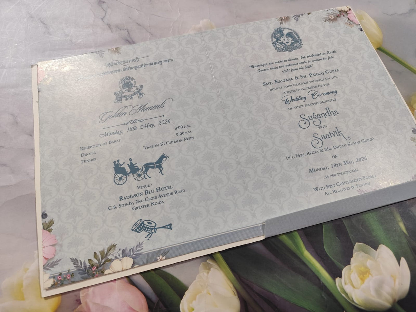 Gulshan Card Collection Designer Wedding Invitation Card (Pack of 50) RD