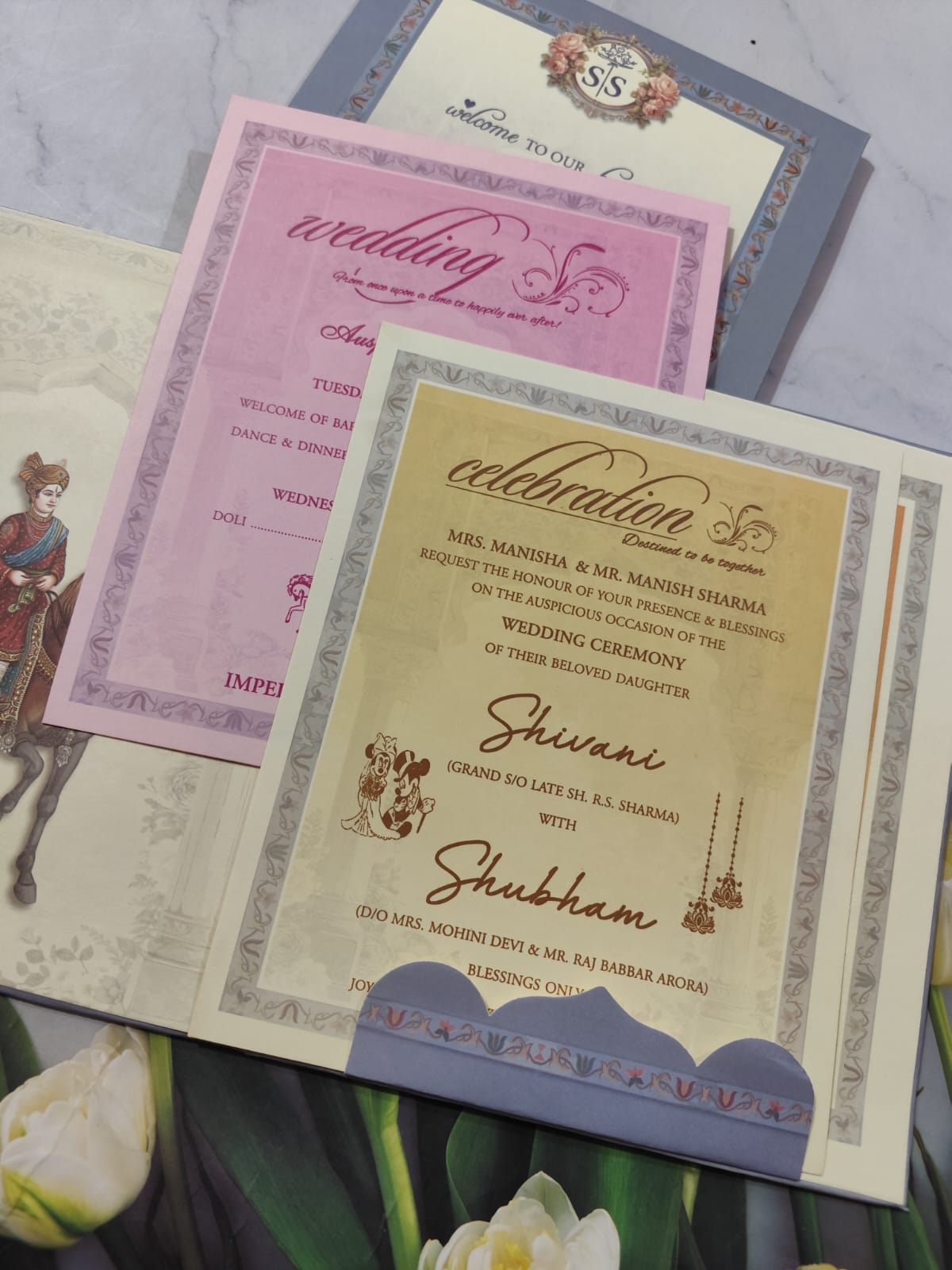 Gulshan Card Collection Designer Wedding Invitation Card for Hindu (Pack of 50) RD (Under 70)