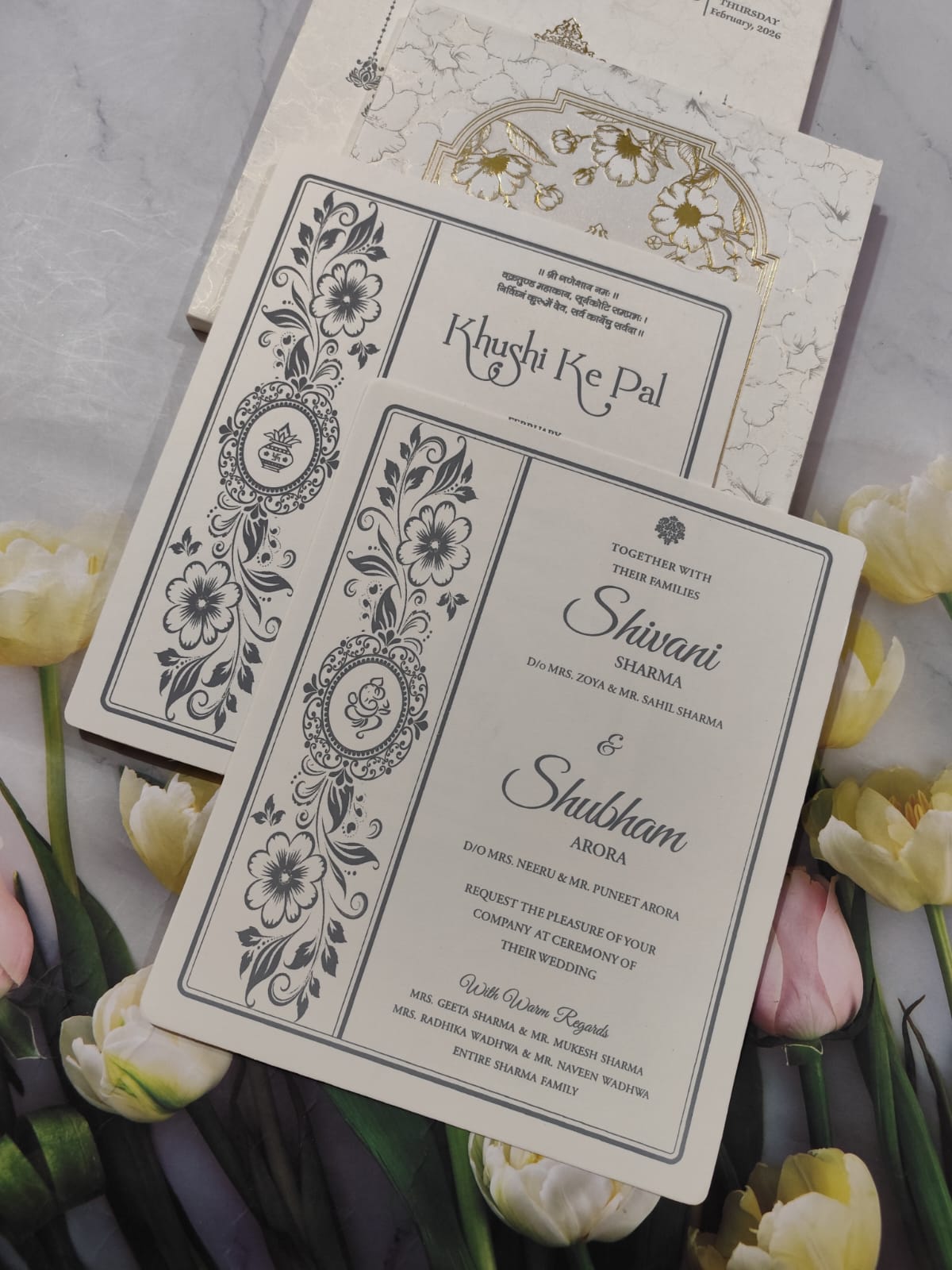 Gulshan Card Collection Designer Wedding Invitation Card  (Pack of 50) RD (Under 80)