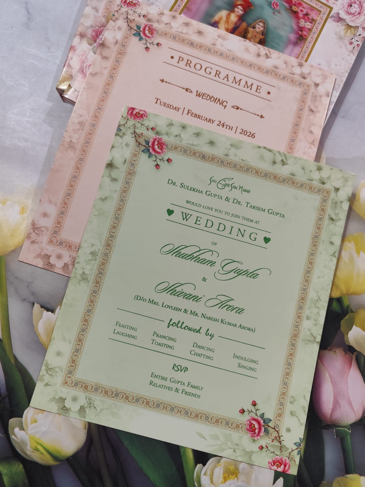 Gulshan Card Collection Designer Wedding Invitation Card for Hindu (Pack of 50) RD (Under 70)