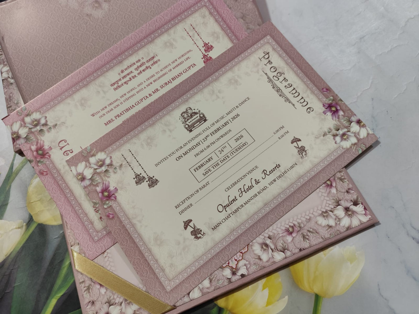 Gulshan Card Collection Designer Wedding Invitation Card  (Pack of 50) RD (Under 100)