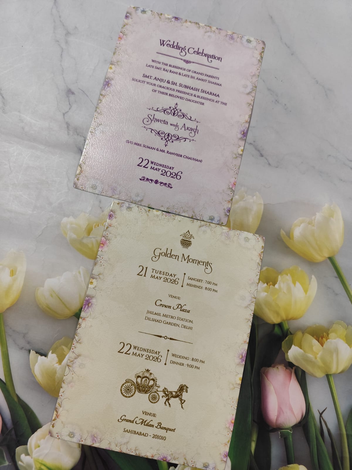 Gulshan Card Collection Designer Wedding Invitation Card  (Pack of 50) RD