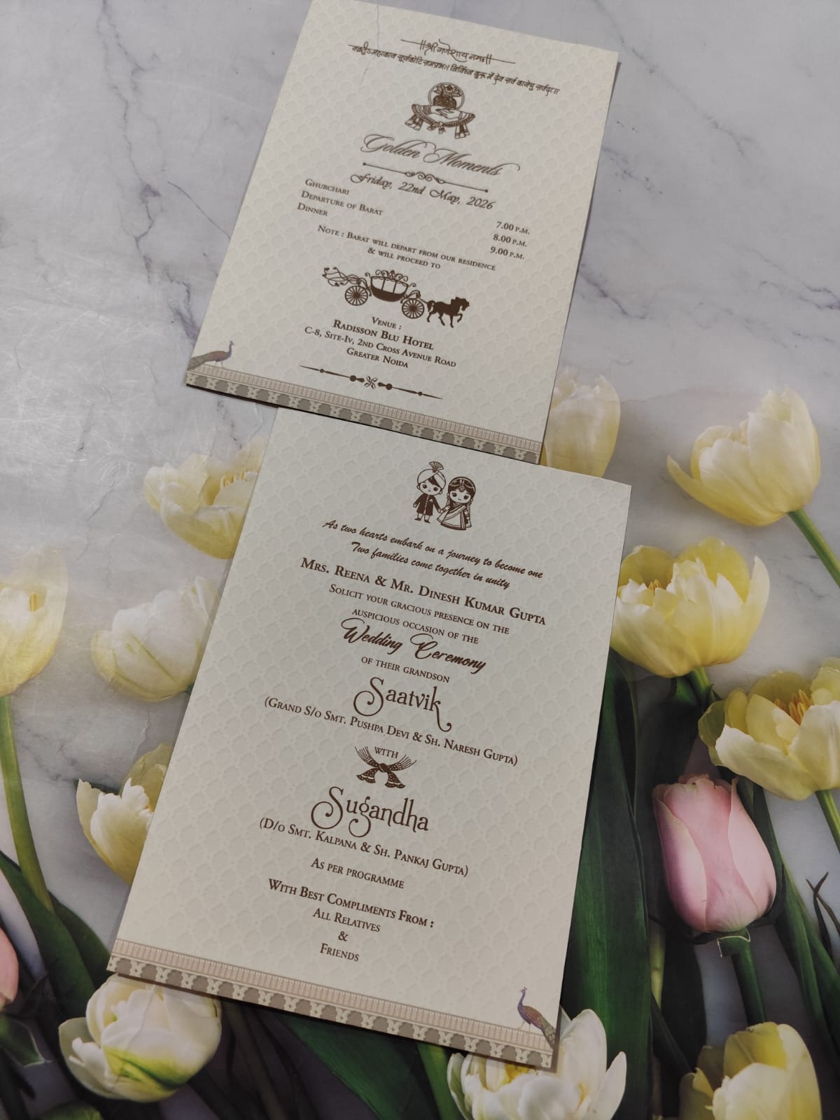 Gulshan Card Collection Designer Wedding Invitation Card (Pack of 50) RD